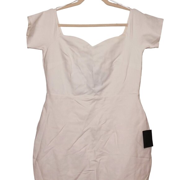 NEW Lulus How Much I Care Ivory Off-the-Shoulder Trumpet Midi Dress‎ Size XL - Picture 4 of 16